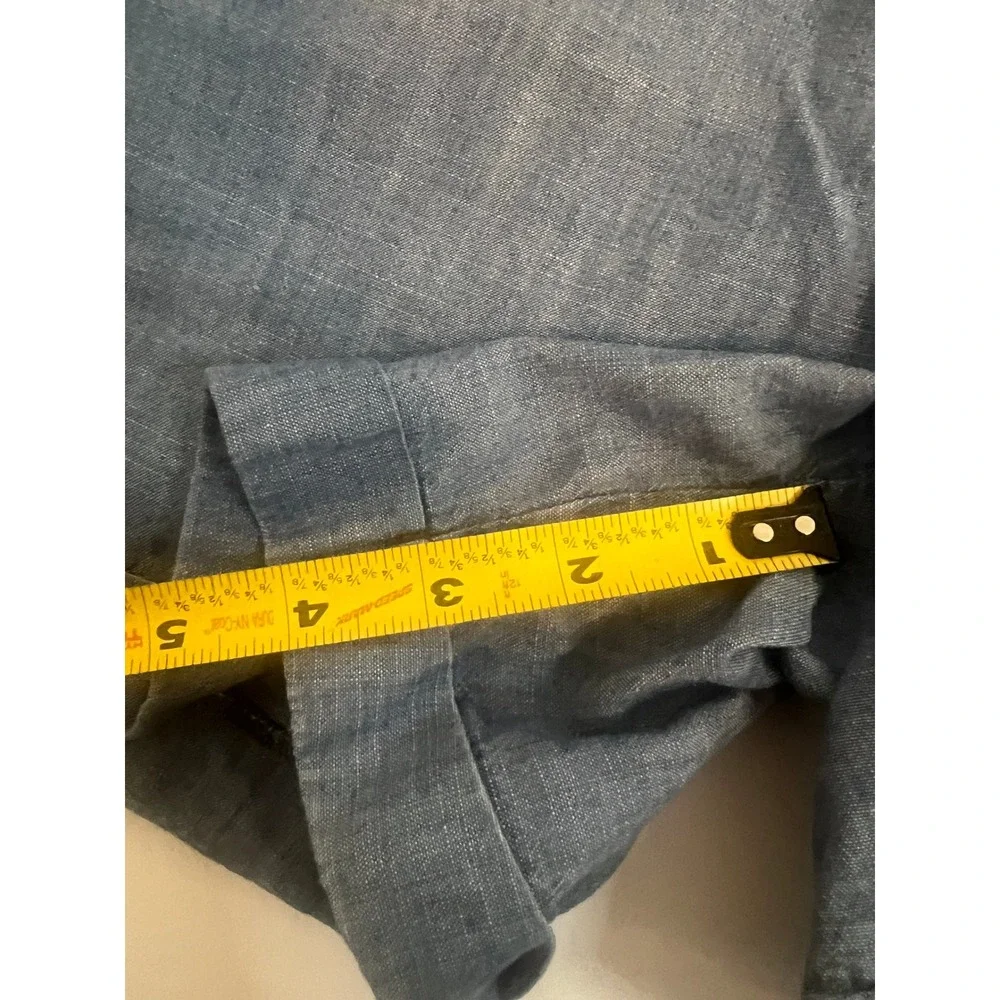 Banana Republic Womens Blue Chambray Linen Blend Cuffed Shorts Size 4